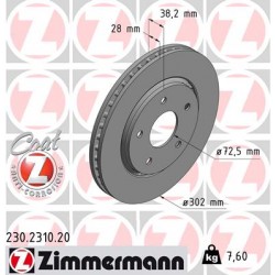 DISC ZIMMERMANN FIAT/CHRYSLER/DODGE/VW Coat Z