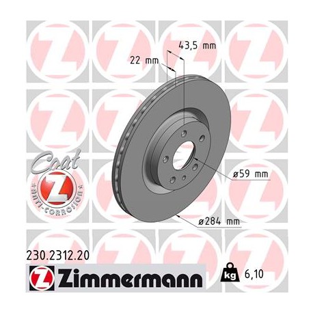 DISC ZIMMERMANN FIAT Coat Z