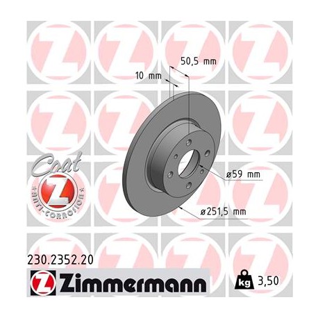 DISC ZIMMERMANN FIAT Coat Z