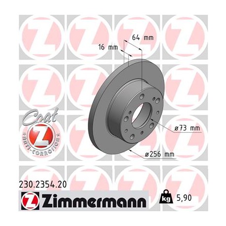 DISC ZIMMERMANN FIAT Coat Z