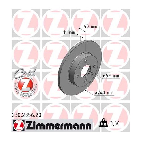 DISQUE ZIMMERMANN FIAT/FORD Coat Z