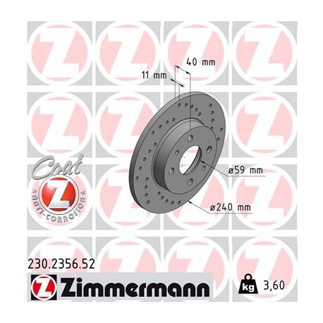 DISQUE ZIMMERMANN FIAT SPORT Z