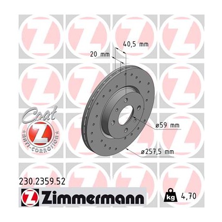 DISC ZIMMERMANN FIAT SPORT Z