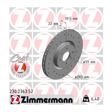 SCHIJF ZIMMERMANN FIAT/ALFA ROMEO SPORT Z