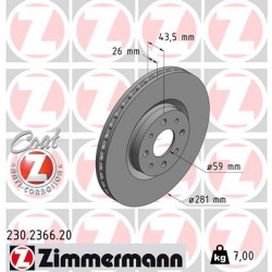 DISC ZIMMERMANN FIAT Coat Z