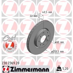 DISC ZIMMERMANN FIAT/OPEL Coat Z