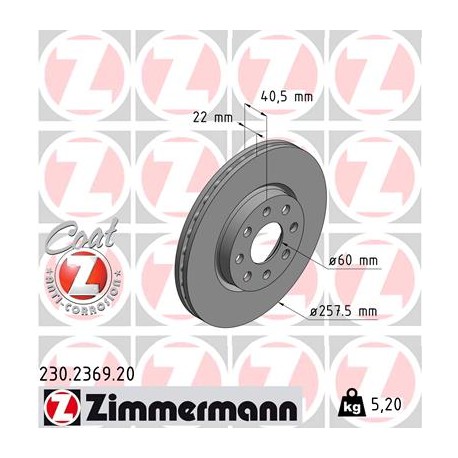 DISC ZIMMERMANN FIAT/OPEL Coat Z