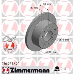 DISQUE ZIMMERMANN FIAT/PEUGEOT/CITROEN Coat Z