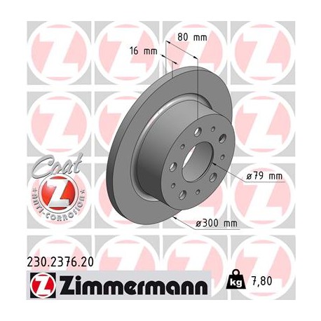 DISC ZIMMERMANN FIAT/PEUGEOT/CITROEN Coat Z