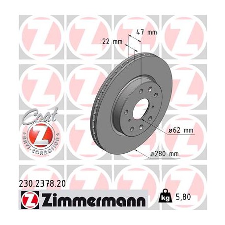 DISC ZIMMERMANN FIAT/SUZUKI Coat Z