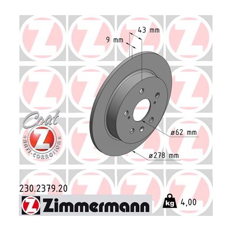 SCHIJF ZIMMERMANN FIAT/SUZUKI Coat Z