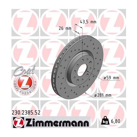 DISQUE ZIMMERMANN FIAT SPORT Z