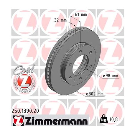 DISC ZIMMERMANN FORD/MAZDA Coat Z