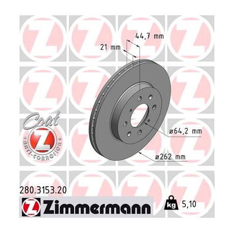 DISC ZIMMERMANN HONDA Coat Z