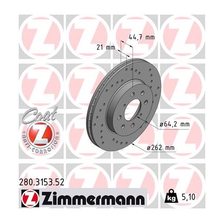 DISC ZIMMERMANN HONDA/MG/ROVER SPORT Z