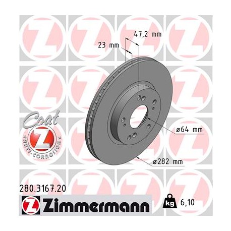 DISC ZIMMERMANN HONDA Coat Z