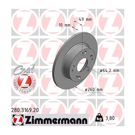 DISC ZIMMERMANN HONDA Coat Z