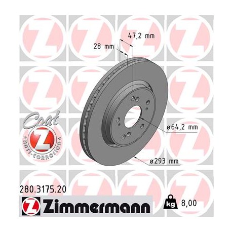 DISQUE ZIMMERMANN HONDA Coat Z