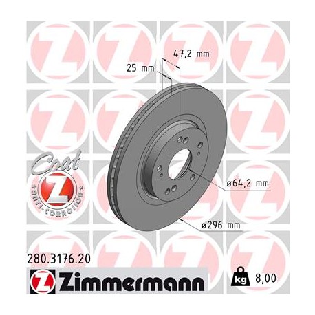 DISC ZIMMERMANN HONDA Coat Z