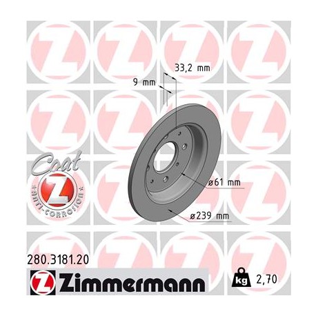 DISC ZIMMERMANN HONDA Coat Z