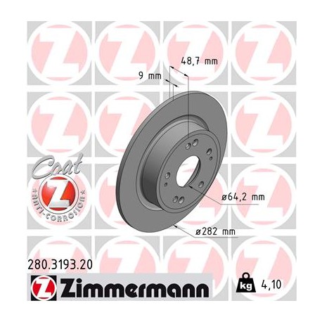 DISC ZIMMERMANN HONDA Coat Z