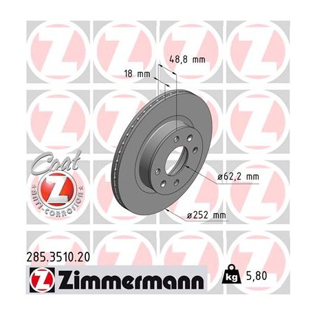 DISC ZIMMERMANN HYUNDAI/KIA Coat Z