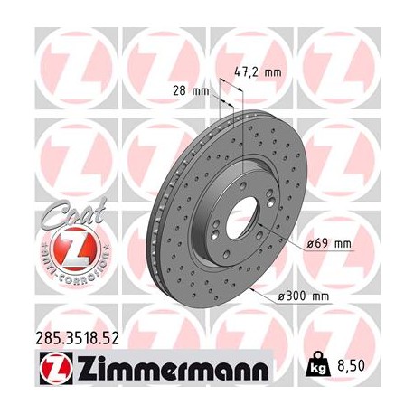 DISC ZIMMERMANN HYUNDAI/KIA SPORT Z