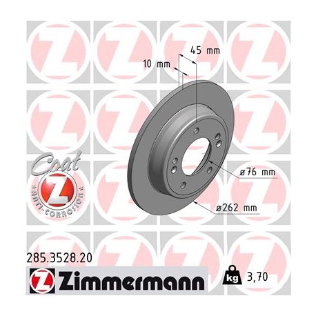 DISC ZIMMERMANN HYUNDAI/KIA Coat Z