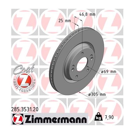 DISC ZIMMERMANN HYUNDAI/KIA Coat Z