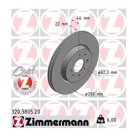 DISC ZIMMERMANN KIA/HYUNDAI Coat Z