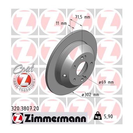 DISC ZIMMERMANN KIA/HYUNDAI Coat Z