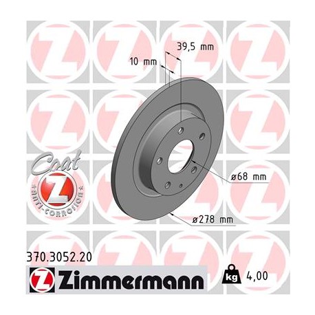 DISC ZIMMERMANN MAZDA Coat Z