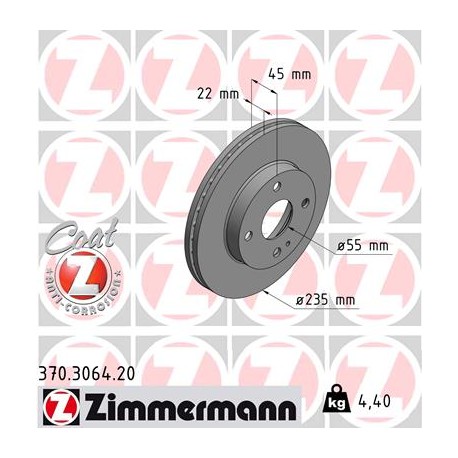 DISC ZIMMERMANN MAZDA Coat Z