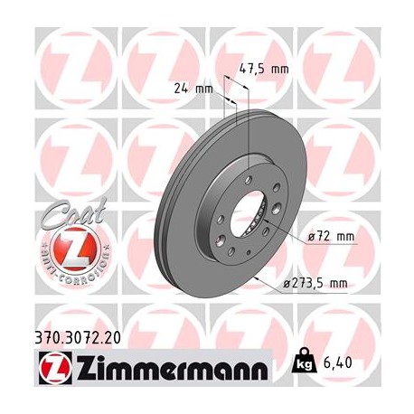 DISC ZIMMERMANN MAZDA Coat Z