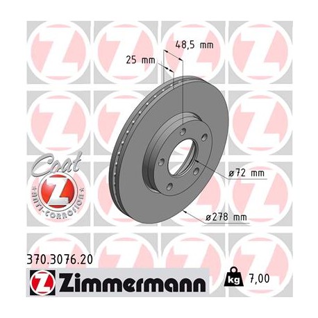 DISC ZIMMERMANN MAZDA Coat Z