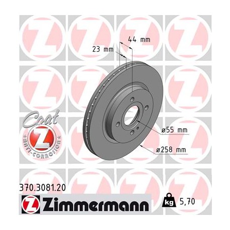 DISC ZIMMERMANN MAZDA Coat Z