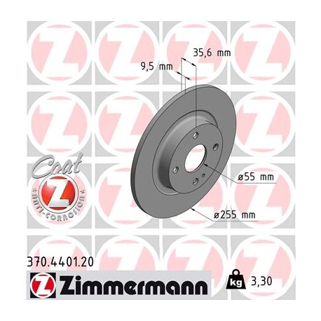 DISQUE ZIMMERMANN MAZDA Coat Z