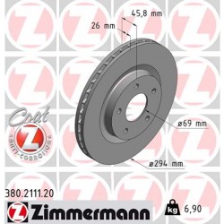 DISC ZIMMERMANN MITSUBISHI/PSA/CHRYSLER Coat Z