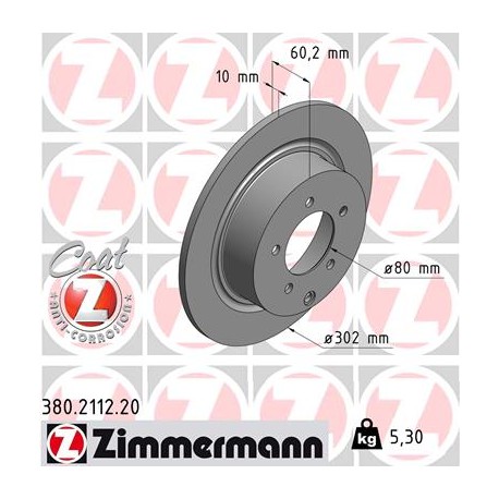 DISC ZIMMERMANN MITSUBISHI/PSA Coat Z