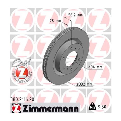 DISC ZIMMERMANN MITSUBISHI Coat Z