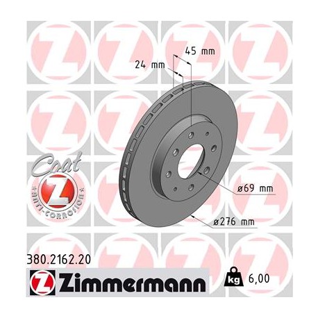 DISC ZIMMERMANN MITSUBISHI Coat Z