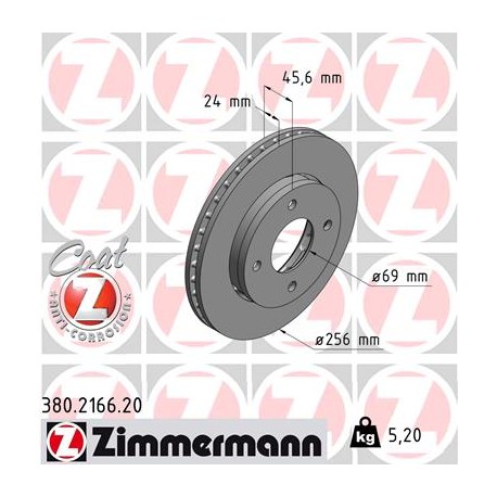 DISC ZIMMERMANN MITSUBISHI/MCC Coat Z