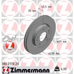 DISQUE ZIMMERMANN MITSUBISHI Coat Z