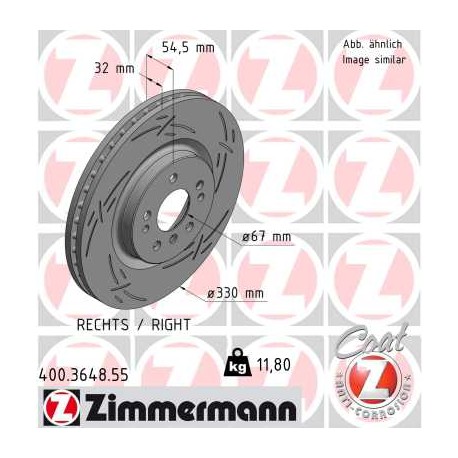 SCHIJF ZIMMERMANN MERCEDES BLACK Z (RECHTS)