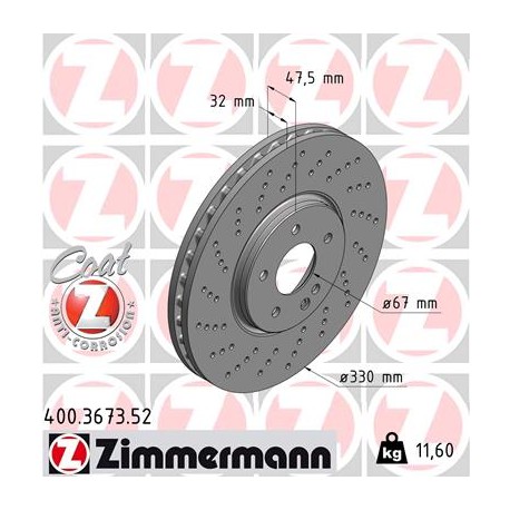 DISC ZIMMERMANN MERCEDES/CHRYSLER SPORT Z