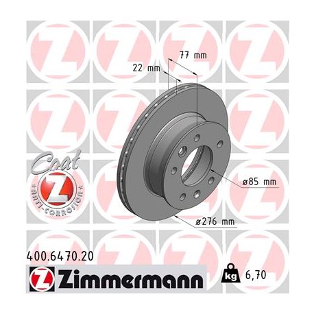 DISC ZIMMERMANN MERCEDES/VAG Coat Z