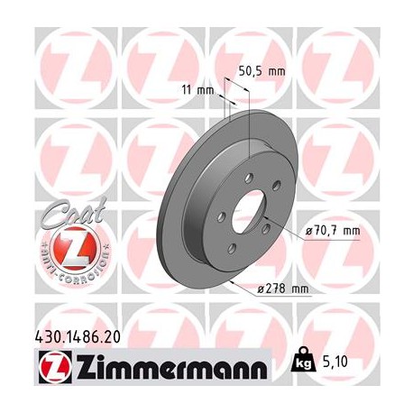 DISQUE ZIMMERMANN OPEL Coat Z