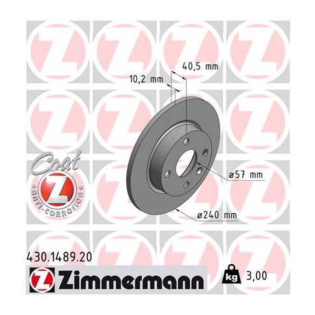 DISC ZIMMERMANN OPEL Coat Z