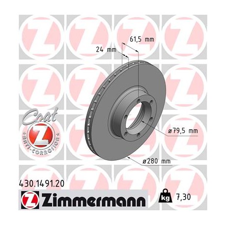 DISC ZIMMERMANN OPEL/RENAULT Coat Z