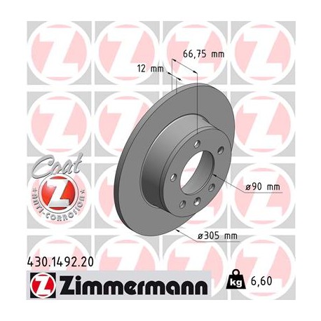 DISC ZIMMERMANN OPEL/RENAULT/NISSAN Coat Z